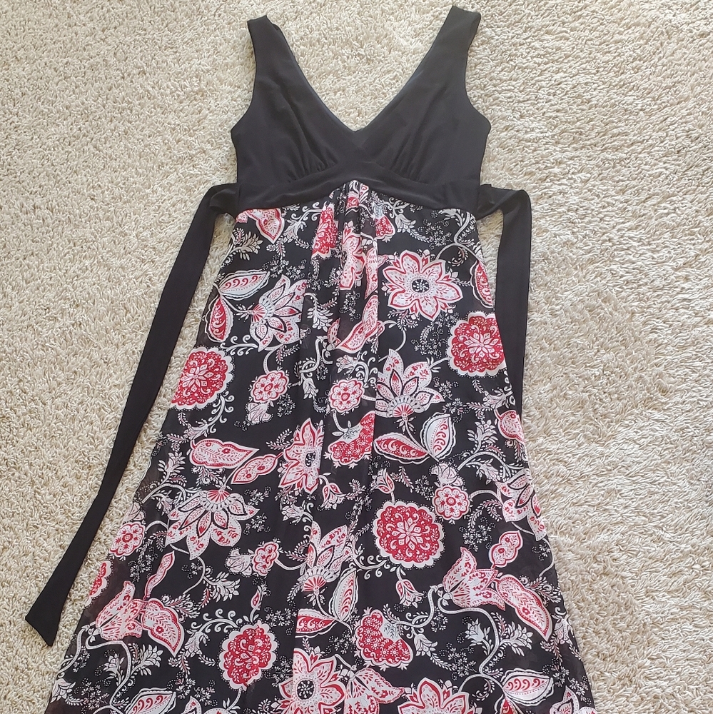 BISOU BISOU tank/halter style black maxi dress
